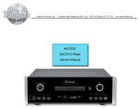 McIntosh MCD-550 - Owners manual